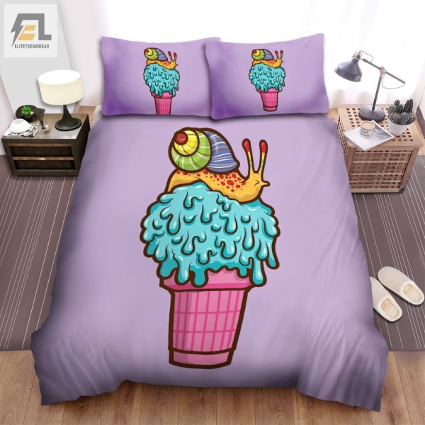 Quirky Snail Ice Cream Duvet Cozy Comfy Bedding Set elitetrendwear 1