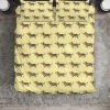 Dachshund Delight Quirky Yellow Duvet Cover Set elitetrendwear 1