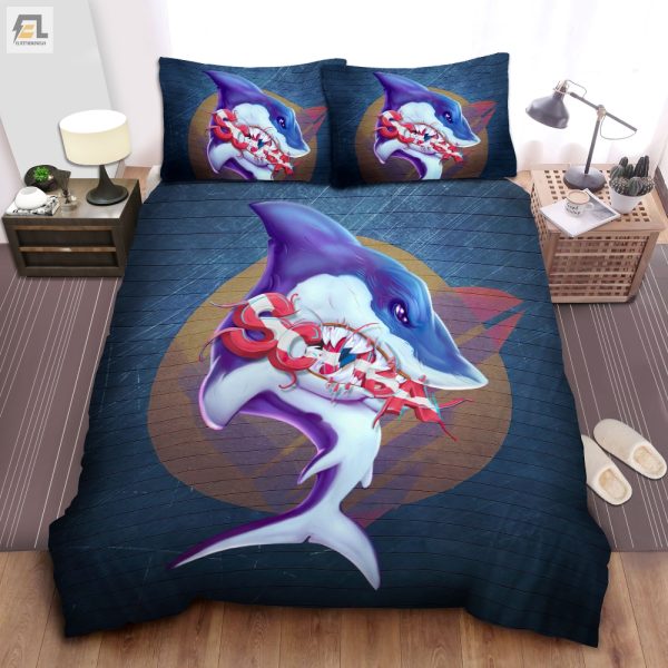 Sleep With The Sharks Quirky Fanart Shark Duvet Sets elitetrendwear 1