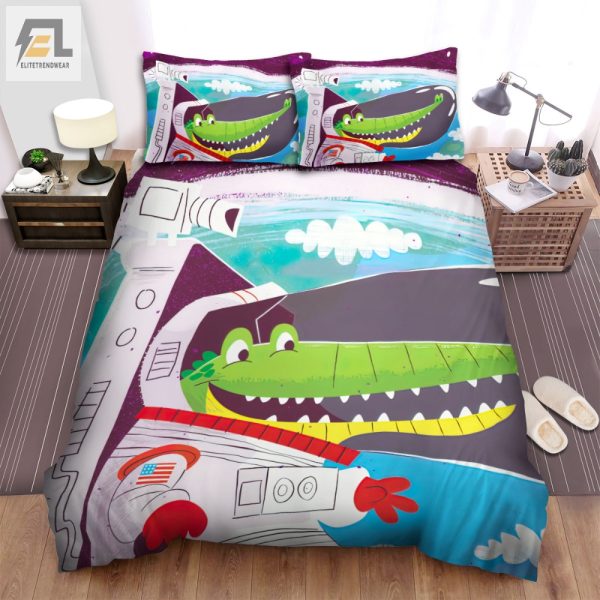 Alligator Astronaut Duvet Wildly Unique Bedding Set Fun elitetrendwear 1