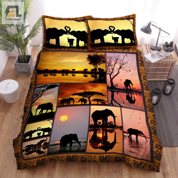 Snuggle With Elephants Comfy Comical Duvet Cover Sets elitetrendwear 1