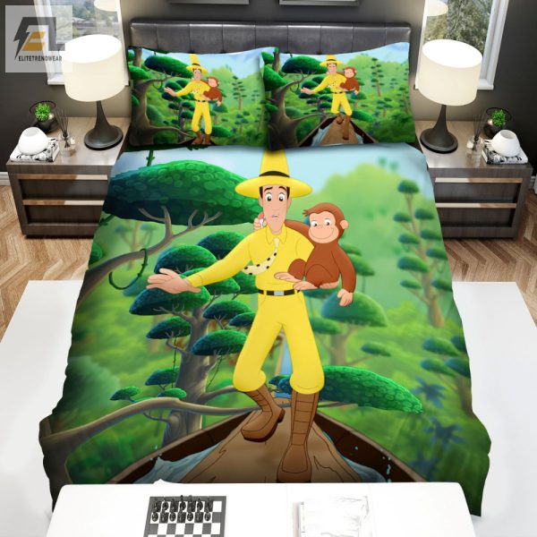 Snuggle With Curious George Funny Cozy Bedding Set elitetrendwear 1