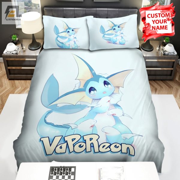 Catch Em All Comfort Cute Vaporeon Custom Name Duvet Set elitetrendwear 1