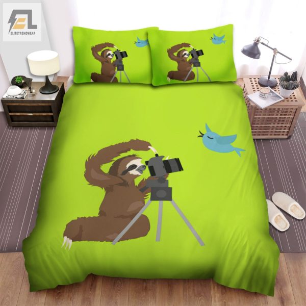 Sloth Photographer Duvet Cozy Funny Bedroom Sets elitetrendwear 1