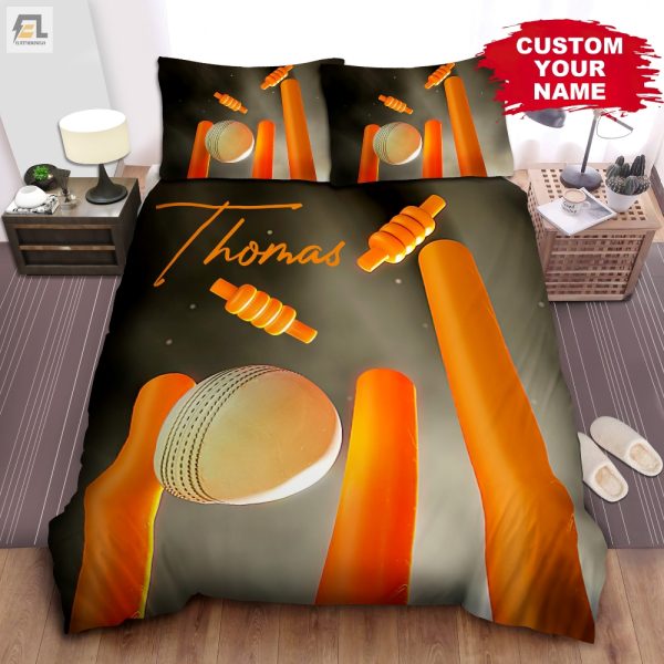 Hit The Wickets In Bed Funny Personalized Cricket Duvet Set elitetrendwear 1