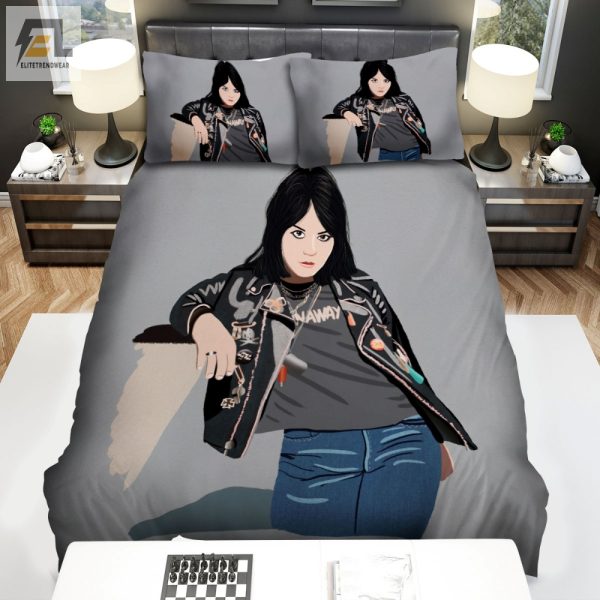 Rock N Roll Dreamscape Joan Jett Duvet Cover Set elitetrendwear 1