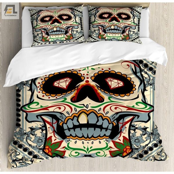 Sugar Skull Chic Killer Duvet Cover Sleep With A Smile elitetrendwear 1