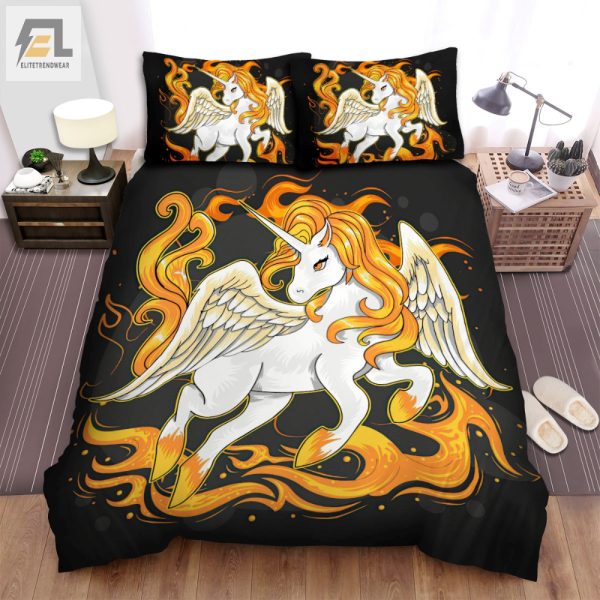 Flame Unicorn Duvet Fly Into Comfort Whimsy Bedding elitetrendwear 1