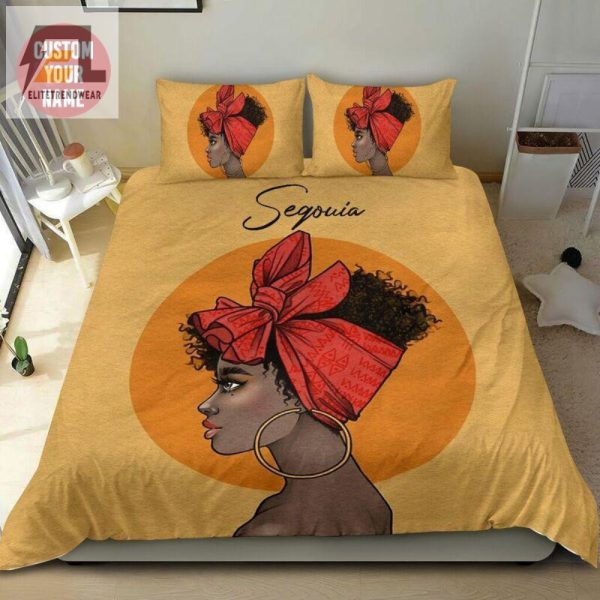 Sleep In Style Custom Name Black Woman Duvet Cover Set elitetrendwear 1