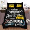 Funny School Bus Driver Art Bedding Strong Women Sleep Set elitetrendwear 1