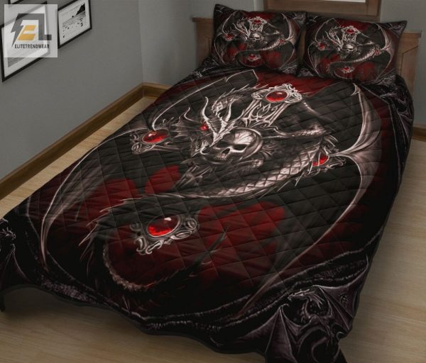 Comfy Dragon Skull Quilt The Ultimate Bedding For Brave Souls elitetrendwear 1