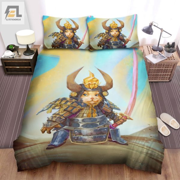 Quirky Hamster Samurai Duvet Set Cozy Fun Bedding elitetrendwear 1