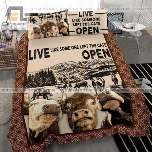 Live Free Hilarious Cow Duvet Cover Sets For Unique Comfort elitetrendwear 1