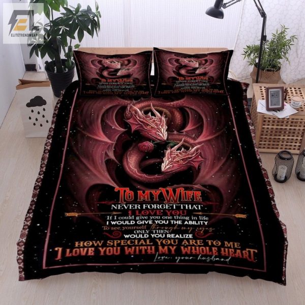 Funny Personalized Dragon Duvet Love You Wife Unique Bedding elitetrendwear 1