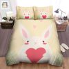 Funny White Rabbit Heart Duvet Unique Cozy Bedding Set elitetrendwear 1