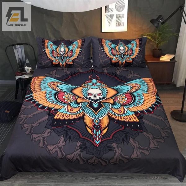 Snuggle With Moths Quirky Comfy Colorful Duvet Sets elitetrendwear 1