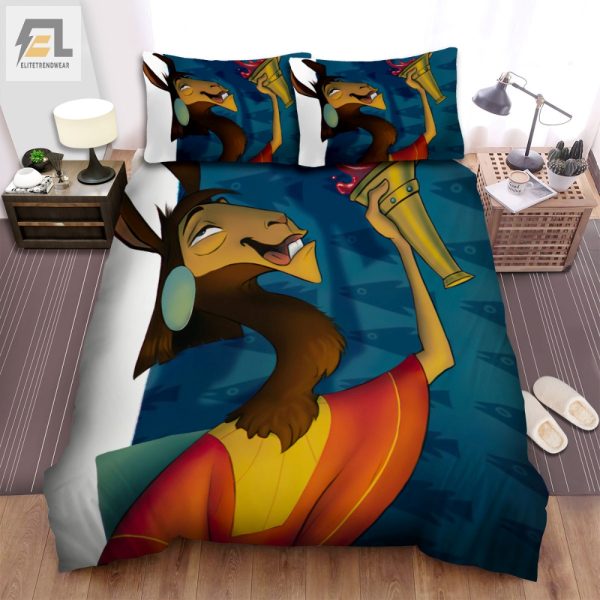 Funny Drunk Llama Kuzco Duvet Cover Unique Bedding Set elitetrendwear 1