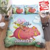 Cute Animal Riding Pink Pig Duvet Fun Unique Bedding Set elitetrendwear 1