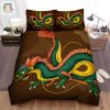 Snuggle With A Dragon Fun Green Oriental Duvet Cover Set elitetrendwear 1