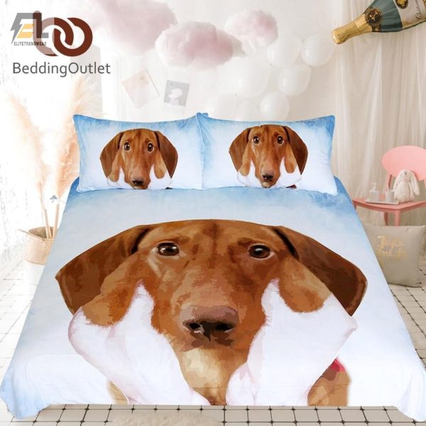 Adorable Dachshund Duvet 3D Cute Puppy Bedding Set elitetrendwear 1