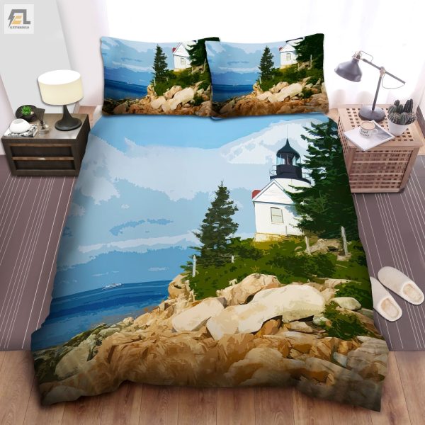 Cozy Up With Maines Brightest Funny Art Lighthouse Duvet elitetrendwear 1