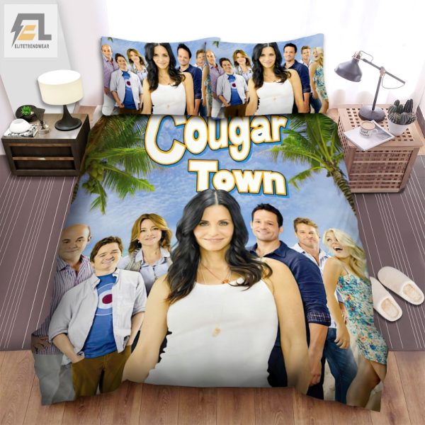 Funny Cougar Town Jules Kiki Duvet Set Cozy Unique elitetrendwear 1