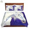 Gallop Into Dreams Comfy White Horse Duvet Set elitetrendwear 1