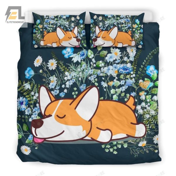 Lazy Corgi Duvet Cover Cozy Comically Unique Bedding elitetrendwear 1