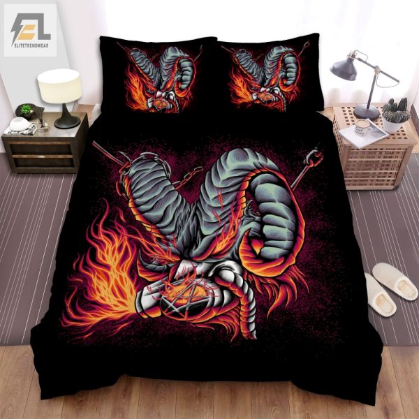 Bedtime Baalues Demon Goat Art Duvet Cozy Comical elitetrendwear 1