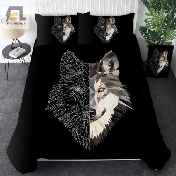 Wild Nights Cozy Up With Our Geometric Wolf Duvet Set elitetrendwear 1