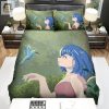 Quirky Hummingbird Blue Hair Girl Duvet Unique Bedding Fun elitetrendwear 1