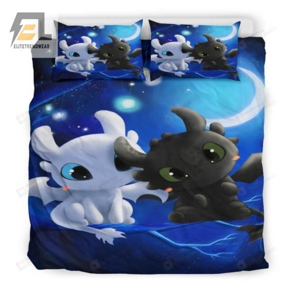 Snuggle With Dragons Hilarious Toothless Light Fury Bedding elitetrendwear 1