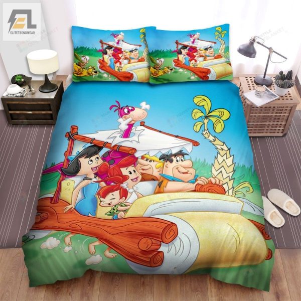 Sleep Like Fred Flintstones Bed Sheets Duvet Set elitetrendwear 1