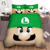 Quirky Luigi Face Bedding Sets Fun Super Mario Duvet Covers elitetrendwear 1