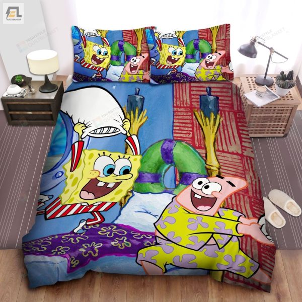 Spongebob Patricks Sleepover Fun Duvet Cover Set elitetrendwear 1