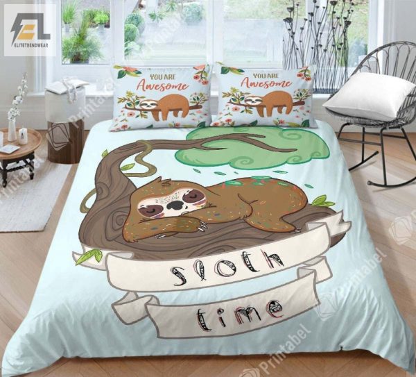 Dream Like A Lazy Sloth With Our Hilarious Bedding Set elitetrendwear 1