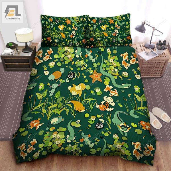 Psyduck Goldeen Bed Set Dive Into Dreamy Humor Comfort elitetrendwear 1