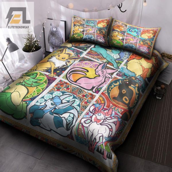 Catch Em All Hilarious Eevee 3D Quilt Bed Set For Fans elitetrendwear 1