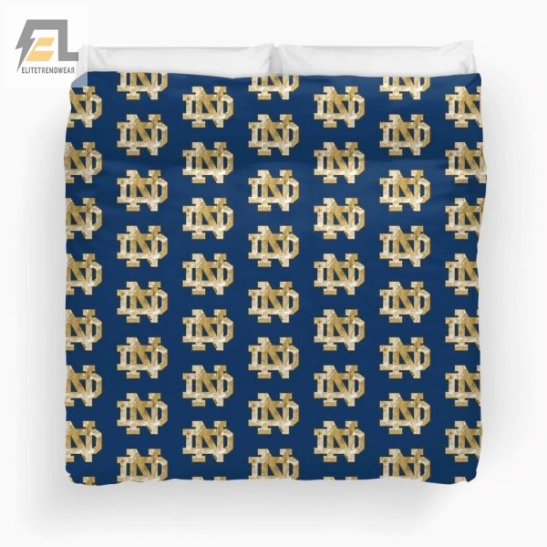 Sleep With The Champs Notre Dame Gold Logo Duvet Set elitetrendwear 1