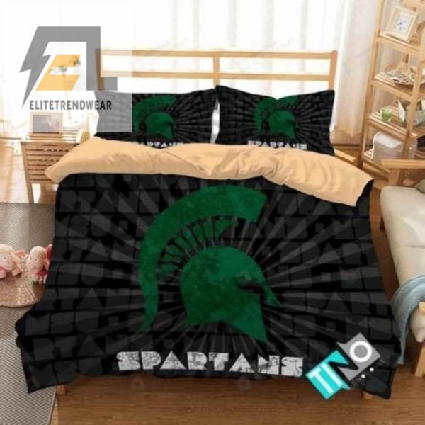 Sleep Like A Spartan Hilarious 3D Michigan State Bedding elitetrendwear 1