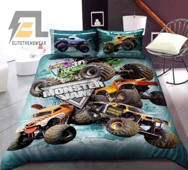 Epic Monster Jam 3D Bedding Laugh Sleep Repeat elitetrendwear 1