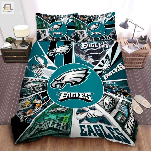 Dream With Eagles Hilarious 3D Logo Collage Duvet Sets elitetrendwear 1