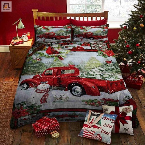 Jolly Red Truck Christmas Duvet Cozy Up With Cardinals elitetrendwear 1