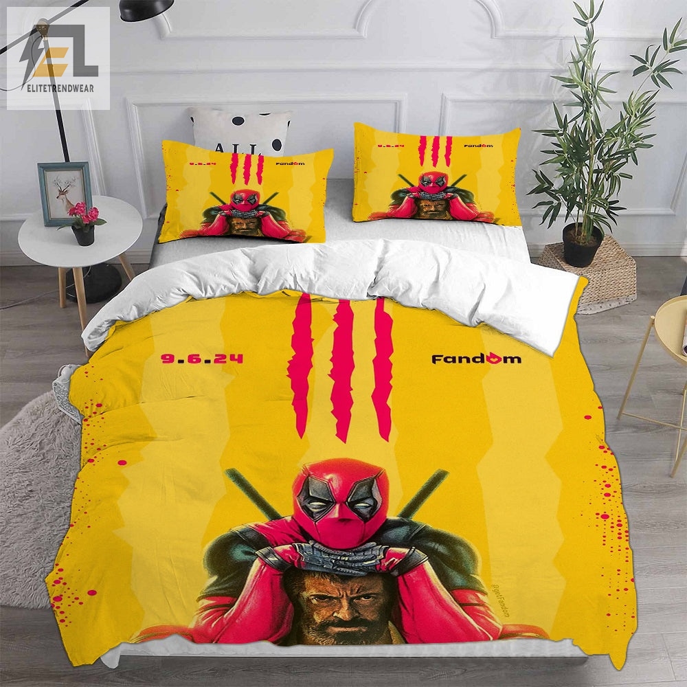 Deadpool Wolverine Bedding Sets Duvet Cover Flatsheet Pillowcase For Your Lover elitetrendwear 1