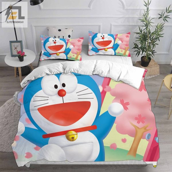 Doraemon Bedding Sets Duvet Cover Flatsheet Pillowcases Perfect Gift For Fans elitetrendwear 1